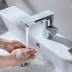 Robinet de Lavabo Automatique Infrarouge Mitigeur à Double induction Robinet Salle de Bain à Eau Chaude et Froide