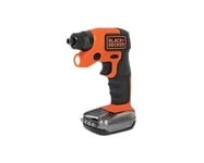 BLACK+DECKER - Tournevis Electrique BDCSFS30C-QW - 3.6V, 180 tr/min, 5.5Nm, Lampe LED Intégrée, Coffret d'Accessoires Situé Sur La Base, Orange - 31 Embouts de Vissage Noir