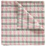 garbo&friends Seersucker Swaddle Filt Check Carnation | Rosa | 0