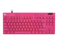 Logitech G Pro X Rapid - Tastatur - Tkl - Bakgrunnsbelyst - Usb - Qwerty - Us International - Tastsvitsj: Linear - Rosa