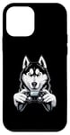 Coque pour iPhone 12 mini Husky de Sibérie Gamer pour homme Jeux vidéo de jeu de chien drôle