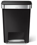 simplehuman 45 Litre Rectangular Pedal Bin - Black