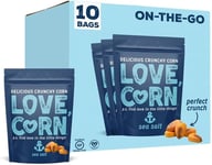 LOVE CORN Sea Salt Crunchy Corn Snack 45g x 10 Bags – Healthy Snacks Ideal for &