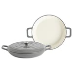 Cast Iron Shallow Casserole Dishes 2.3 Litre Pack of 2