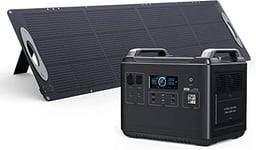 VDL Générateur Électrique Portable 2000W/1997Wh avec Panneaux Solaires Pliables 200W, Générateur Solaire, LiFePO4 Batterie Générateur, 3x230V Pure Sine Wave CA Outlet pour UPS, Extérieur, Camping, RV