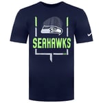 Nike NFL Seattle Seahawks Legend Goal Post Mens Navy T-Shirt - Size 2XL