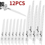 Lame de scie alternative tranchante pour couper le bois,outil de travail de calcul de lame d'élagage,planche de contreplaqué,6 po,9 po,6 pi,5 pi,12 pièces