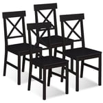 Idmarket - Lot de 4 chaises de cuisine avec croisillons suzanne bois noir