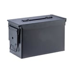 CAISSE A MUNITIONS METAL NOIR CALIBRE 50 33 X 18 X 23 CM FOT