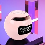 New BT Clock Speaker Round Small Support Memory Card Wireless Alarm Clock Speake