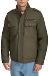 Levi's Men's Washed Cotton Military Jacket (Regular & Big & Tall Sizes) Lightweight, Olive Filled, XS