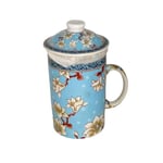 lachineuse - TISANIERE à THE Chinoise - FLEUR DE LOTUS - Tasse à Infusion en Porcelaine - Avec Infuseur et Couvercle - Vaisselle Traditionnelle de Chine - Idée Cadeau Thé Asie