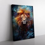 Leo Zodiac Gestural Art No.2 Canvas Print for Living Room Bedroom Home Office Décor, Wall Art Picture Ready to Hang, 76x50 cm (30x20 Inch)