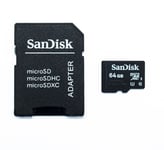 SanDisk 64 Go Class 10 UHS-I Micro SD SDXC Carte mémoire Bulk