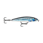 Rapala - Leurre de Pêche X-Rap Magnum Prey - Matériel de Pêche en Mer pour Poissons et Carnassiers - Profondeur de Nage 0.3 - 0.6 m - Taille 10 cm / 41 g - Fabriqué en Estonie -Hd Silver Blue Mackerel