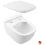 Wc suspendu sans bride villeroy et boch Antheus DirectFlush Blanc CeramicPlus + abattant amovible à descente progressive