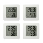 4 Pièces Mini Thermomètre Hygromètre Intérieur, Thermomètres Numériques, Lcd Thermomètre Hygromètre Moniteur Digital Thermometer, Temperature Humidity Meter Pour Cuisine Chambre Serre Bureau