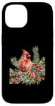 Coque pour iPhone 14 Red Cardinal Christmas Bird Pyjama Merry Christmas