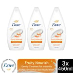 Dove Body Wash Hydrate, Fruity Nourish or Velvet Glow with 0% Sulfate SLES,450ml