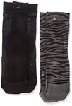 Nike CU8401-903 W NK SHEER ANKLE - 2PR SOLID Socks womens iron grey(black)/black(black) M