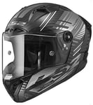 LS2, Casque Moto Intégral Thunder Carbon Volt Black Grey, XL