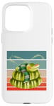 Coque pour iPhone 15 Pro Max Serpent vert dormant paisible serpents granuleux animaux