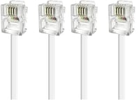 APM 570840 - Cordon ADSL Rj11 Mâle/Mâle de couleur Blanc 2M - Cordon doux et flexible pour relier à un boîtier ou un modem ADSL (Lot de 2)