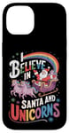 iPhone 14 Christmas Unicorn Lover I Believe In Santa And Unicorns Case