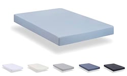 Todocama - Drap Housse réglable en Microfibre brossé Extra Doux. Lit 80 x 190/200 cm, Bleu Clair