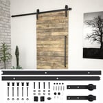 Kit de quincaillerie de porte coulissante SKIEN 200 cm noir - The Living Store