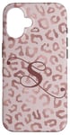 Coque pour iPhone 16 Letter S Initial Leopard Rose Pink Cheetah Monogram