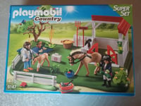 PLAYMOBIL 6147 : SuperSet Paddock avec chevaux-Vétérinaire-Neuf et scellé