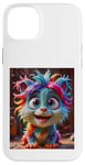 Coque pour iPhone 14 Plus peluche mignon monstre fourrure coloful moelleux amical enfants cool