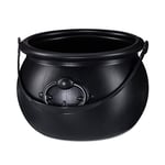 Relaxdays 10024288, Black Kettle Witch Cauldron, Sweets Bucket, Halloween Costume Accessory, Decoration, Plastic, H x D: 13 x 19 cm, Boy, Girls, 13 x 19 x 19 cm