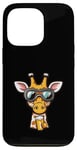 Coque pour iPhone 13 Pro Girafe de ski avec bière | Funny Party Comic