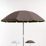 Parasol Mer Plage 220 Cm en Coton Épais Coupe-Vent Ed Limitée Roma Fluo, Couleur: Marron