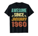 Cool 65th Birthday Born In January Being Awesome Since 1960 T-Shirt