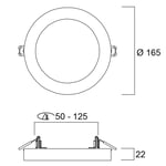 Sylvania Start -LED-alasvalo 5in1 Ø16,5 cm 12 W