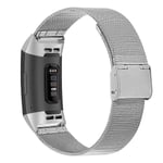 Kvalitets smartklocka armband justerbar smartklocka band ersättning för Fitbit Charge 6/5 [LGL] Silver Style B Fitbit Charge 6