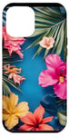 Coque pour iPhone 12 Pro Max Bleu Art Déco Tropical Vintage Abeille Floral Motif