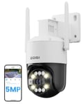 ZOSI Caméra de Surveillance Extérieure 3K Wi-FI 6 avec 360° Pan & Tilt, 2,4 GHz Caméra WiFi Extérieure avec AI Détection Humain/Véhicule/Animal, Audio 2 Voie, Vision Nocturne Couleur, C296