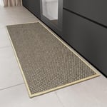 KMVIZI Tapis Cuisine Devant Evier, Tapis Couloir Lavable et Antidérapant, Tapis Tressé, Tapis de Passage Facile à Nettoyer pour Manger, Buanderie, Marron, 50 x 120 cm