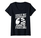 Womens Surely Not Everybody was Kung Fu Fighting Funny Karate V-Neck T-Shirt