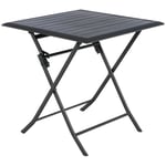 Table de jardin pliante carrée Azua graphite 2 places en aluminium traité époxy - Hespéride