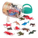 Terra by Battat - 60 pièces - Animaux Marins - Mini Figurines d'animaux réalistes - Requins, Dauphins, Pingouins, Tortues, crabes, étoiles de mer - Jouets éducatifs pour Enfants, 3 Ans +