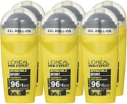 LOreal Men Expert Roll On Invincible Sport 96H Anti-Perspirant Deodorant 50ml x6