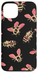 Coque pour iPhone 13 Accessoire pour téléphone sur le thème des abeilles roses et noires