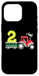 Coque pour iPhone 16 Pro Tracteur agricole 2ème anniversaire 2 ans pour tout-petits garçons enfants