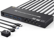 Commutateur Kvm Hdmi 4 Ports 4K@60Hz 2K@120Hz,Soutien Simulation Edid,Kvm Switch Hdmi Pour 4 Pc Partageant 1 Monitor Et 4 Ports Usb 3.0 Clavier Souris,Avec Contrôleur De Bureau Et 5 Câbles