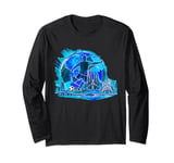 Football Soccer Blue design- Football Player or Fan Long Sleeve T-Shirt